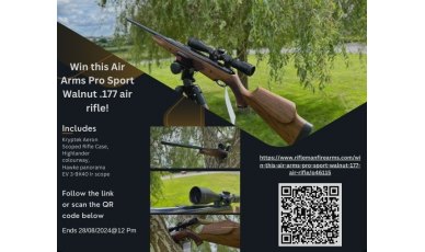 Win this Air Arms Pro Sport Walnut .177 air rifle!
